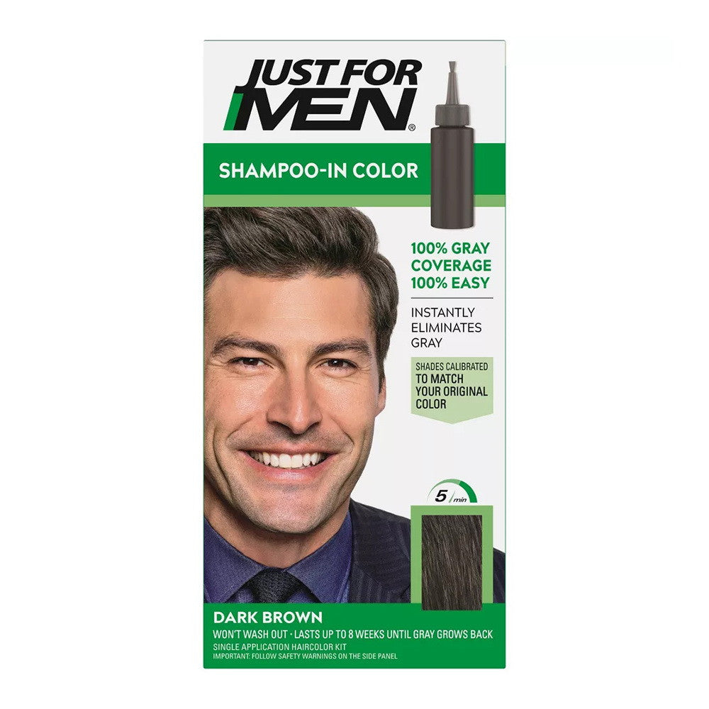 Just For Men Shampoo-In Hair Color, Dark Brown Kit